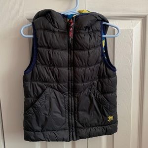 Toddler Mini Boden Black Puffy Vest with hood. Size 2-3.